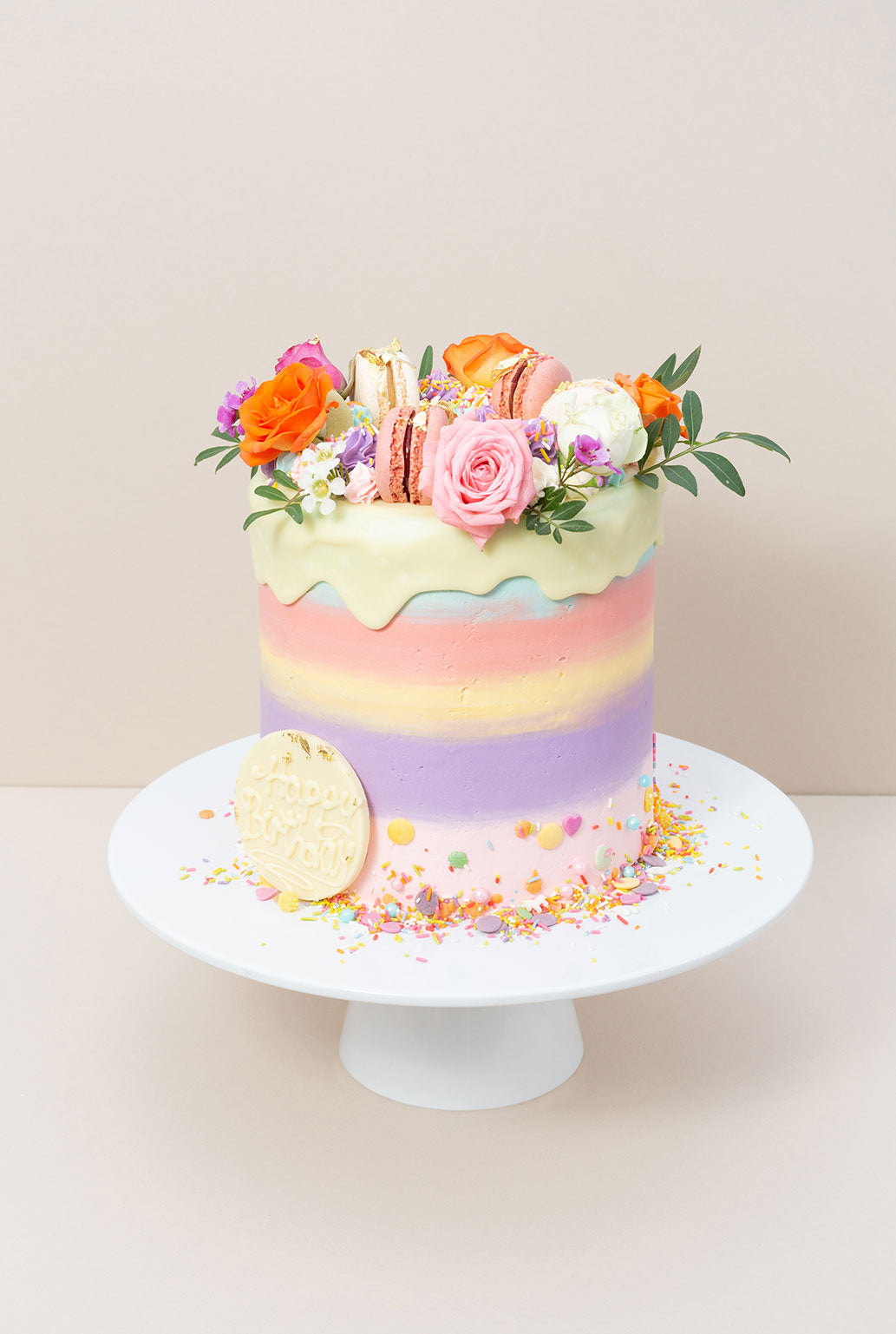How to Make A Rainbow Drip Cake! | buttercream, dessert, ganache, cake,  recipe | Learn to make a Rainbow Drip Cake with Elizabeth from SugarHero  Dessert Recipes! Please be sure to LIKE